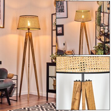 Ramila Staande lamp Natuurlijke kleuren, Zwart, 1-licht