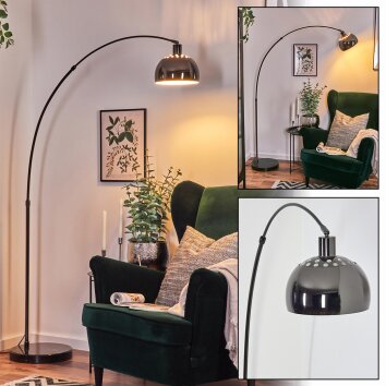 Baloca Staande lamp Chroom, Zwart, 1-licht