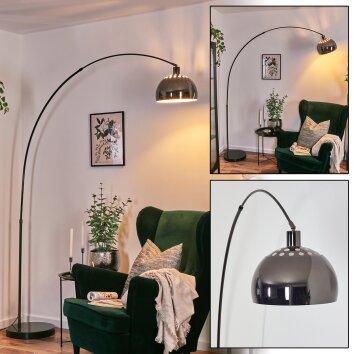 Baloca Staande lamp Chroom, Zwart, 1-licht