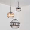 Koyoto Hanglamp, Kogellampje, Hanglamp Amber, Duidelijk, Rookkleurig, 3-lichts