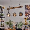 Ripoll Hanglamp, Kogellampje, Hanglamp Natuurlijke kleuren, Zwart, 3-lichts