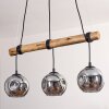 Ripoll Hanglamp, Kogellampje, Hanglamp Natuurlijke kleuren, Zwart, 3-lichts