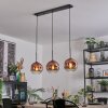 Ripoll Hanglamp, Kogellampje, Hanglamp Duidelijk, Koperkleurig, 3-lichts