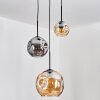 Ripoll Hanglamp, Kogellampje, Hanglamp Amber, Rookkleurig, 3-lichts