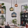 Koyoto Hanglamp, Kogellampje, Hanglamp 30 cm Blauw, Groen, Koperkleurig, 3-lichts