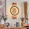 Besperia Wandlamp LED houtlook, Zwart, 1-licht