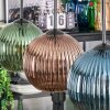 Koyoto Hanglamp, Kogellampje, Hanglamp Blauw, Groen, Koperkleurig, 3-lichts