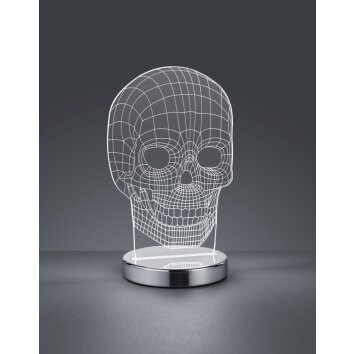 Reality SKULL Tafellamp LED Chroom, 1-licht