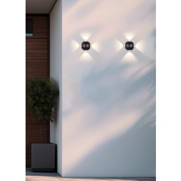 Trio verlichting AVISIO Wandlamp LED Zwart, 4-lichts