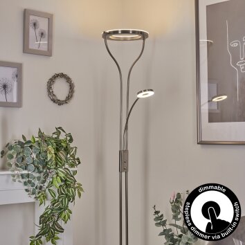 Donna Staande lamp LED Nikkel mat, 2-lichts