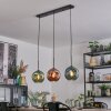 Ripoll Hanglamp, Kogellampje, Hanglamp Blauw, Groen, Koperkleurig, 3-lichts