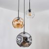 Ripoll Hanglamp, Kogellampje, Hanglamp, Cluster hanglamp Amber, Duidelijk, Rookkleurig, 3-lichts