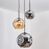 Ripoll Hanglamp, Kogellampje, Hanglamp, Cluster hanglamp Amber, Rookkleurig, 3-lichts