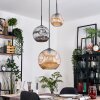 Ripoll Hanglamp, Kogellampje, Hanglamp, Cluster hanglamp Amber, Chroom, Rookkleurig, 3-lichts