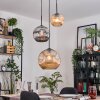 Ripoll Hanglamp, Kogellampje, Hanglamp, Cluster hanglamp Amber, Chroom, Rookkleurig, 3-lichts