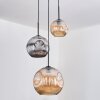 Ripoll Hanglamp, Kogellampje, Hanglamp, Cluster hanglamp Amber, Chroom, Rookkleurig, 3-lichts