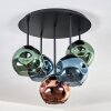 Ripoll Plafondlamp, Kogellampje Blauw, Groen, Koperkleurig, 5-lichts