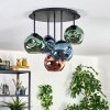 Ripoll Plafondlamp, Kogellampje Blauw, Groen, Koperkleurig, 5-lichts