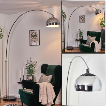 Baloca Staande lamp Chroom, Zwart, 1-licht