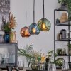 Ripoll Hanglamp, Kogellampje, Hanglamp Blauw, Groen, Koperkleurig, 3-lichts