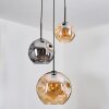 Ripoll Hanglamp, Kogellampje, Cluster hanglamp Amber, Rookkleurig, 3-lichts