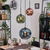 Ripoll Hanglamp, Kogellampje, Cluster hanglamp Blauw, Groen, Koperkleurig, 3-lichts