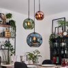 Ripoll Hanglamp, Kogellampje, Cluster hanglamp Blauw, Groen, Koperkleurig, 3-lichts