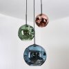 Ripoll Hanglamp, Kogellampje, Cluster hanglamp Blauw, Groen, Koperkleurig, 3-lichts