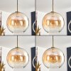 Koyoto Hanglamp, Kogellampje, Hanglamp Goud, Zwart, 1-licht