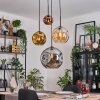 Ripoll Hanglamp, Kogellampje, Cluster hanglamp Amber, Goud, Koperkleurig, Rookkleurig, 4-lichts