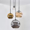 Ripoll Hanglamp, Kogellampje, Cluster hanglamp Amber, Goud, Duidelijk, Rookkleurig, 4-lichts