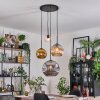 Ripoll Hanglamp, Kogellampje, Cluster hanglamp Amber, Goud, Duidelijk, Rookkleurig, 4-lichts