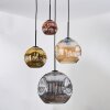 Ripoll Hanglamp, Kogellampje, Cluster hanglamp Amber, Goud, Koperkleurig, Rookkleurig, 4-lichts