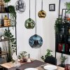 Ripoll Hanglamp, Kogellampje, Cluster hanglamp Blauw, Goud, Groen, 3-lichts