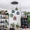 Koyoto Hanglamp, Kogellampje, Cluster hanglamp 45 cm Blauw, Groen, Koperkleurig, 5-lichts