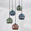 Koyoto Hanglamp, Kogellampje, Cluster hanglamp 45 cm Blauw, Groen, Koperkleurig, 5-lichts