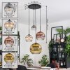 Ripoll Hanglamp, Kogellampje, Cluster hanglamp Amber, Goud, Duidelijk, Koperkleurig, Rookkleurig, 4-lichts