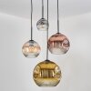 Ripoll Hanglamp, Kogellampje, Cluster hanglamp Amber, Goud, Duidelijk, Koperkleurig, Rookkleurig, 4-lichts