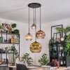 Ripoll Hanglamp, Kogellampje, Cluster hanglamp Amber, Goud, Duidelijk, Koperkleurig, Rookkleurig, 4-lichts