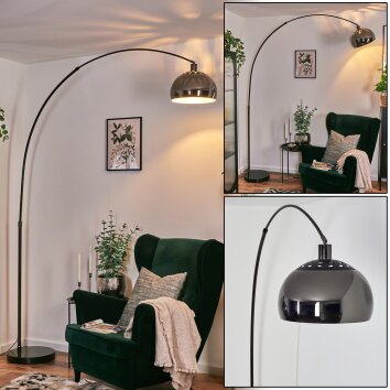 Baloca Staande lamp Chroom, Zwart, 1-licht