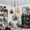 Ripoll Hanglamp, Kogellampje, Cluster hanglamp Amber, Chroom, Goud, Duidelijk, Rookkleurig, 4-lichts