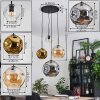 Ripoll Hanglamp, Kogellampje, Cluster hanglamp Amber, Chroom, Goud, Duidelijk, Rookkleurig, 4-lichts