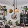 Ripoll Hanglamp, Kogellampje, Cluster hanglamp Amber, Chroom, Goud, Duidelijk, Rookkleurig, 4-lichts