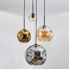 Ripoll Hanglamp, Kogellampje, Cluster hanglamp Amber, Chroom, Goud, Duidelijk, Rookkleurig, 4-lichts