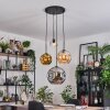 Ripoll Hanglamp, Kogellampje, Cluster hanglamp Amber, Chroom, Goud, Duidelijk, Rookkleurig, 4-lichts