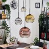 Ripoll Hanglamp, Kogellampje, Cluster hanglamp Amber, Goud, Duidelijk, Koperkleurig, Rookkleurig, 4-lichts