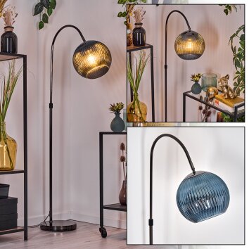 Koyoto Staande lamp Chroom, Zwart, 1-licht