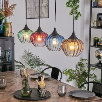 Cem Hanglamp, Hanglamp Blauw, Geel, Groen, Duidelijk, Red, 4-lichts