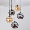 Ripoll Hanglamp, Kogellampje, Cluster hanglamp Amber, Rookkleurig, 5-lichts