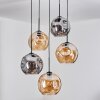 Ripoll Hanglamp, Kogellampje, Cluster hanglamp Amber, Rookkleurig, 5-lichts